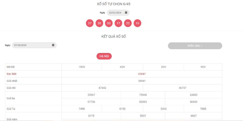 Giao diện web xổ số 888 khoa học